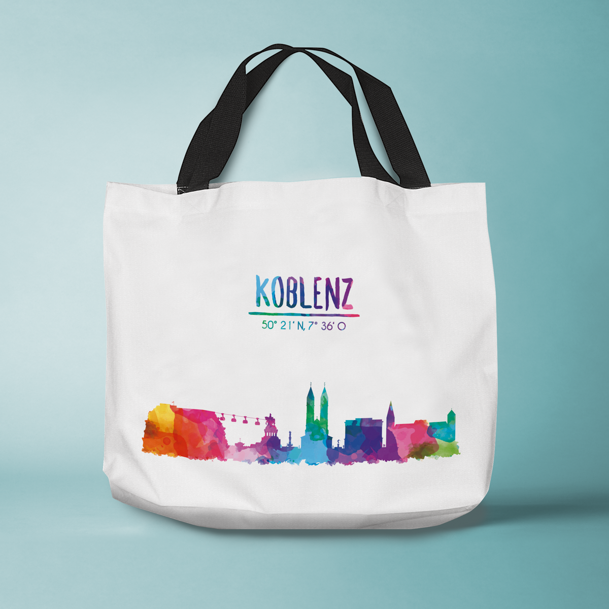 Skyline Koblenz Tasche - Aquarell  