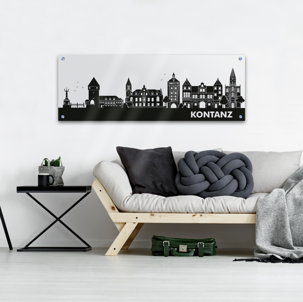 Skyline Konstanz Acrylglas Wandbild - Silhouette                                                                                                                        