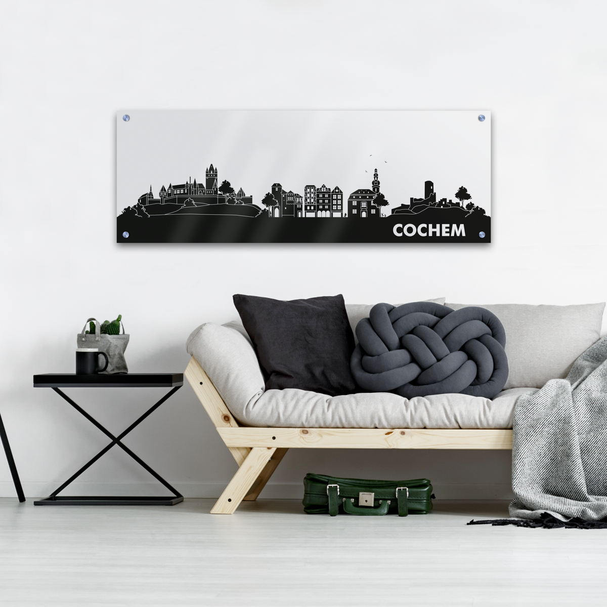 Skyline Cochem Acrylglas Wandbild -  Silhouette 