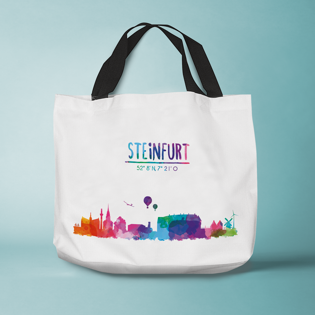 Skyline Steinfurt Tasche - Aquarell 