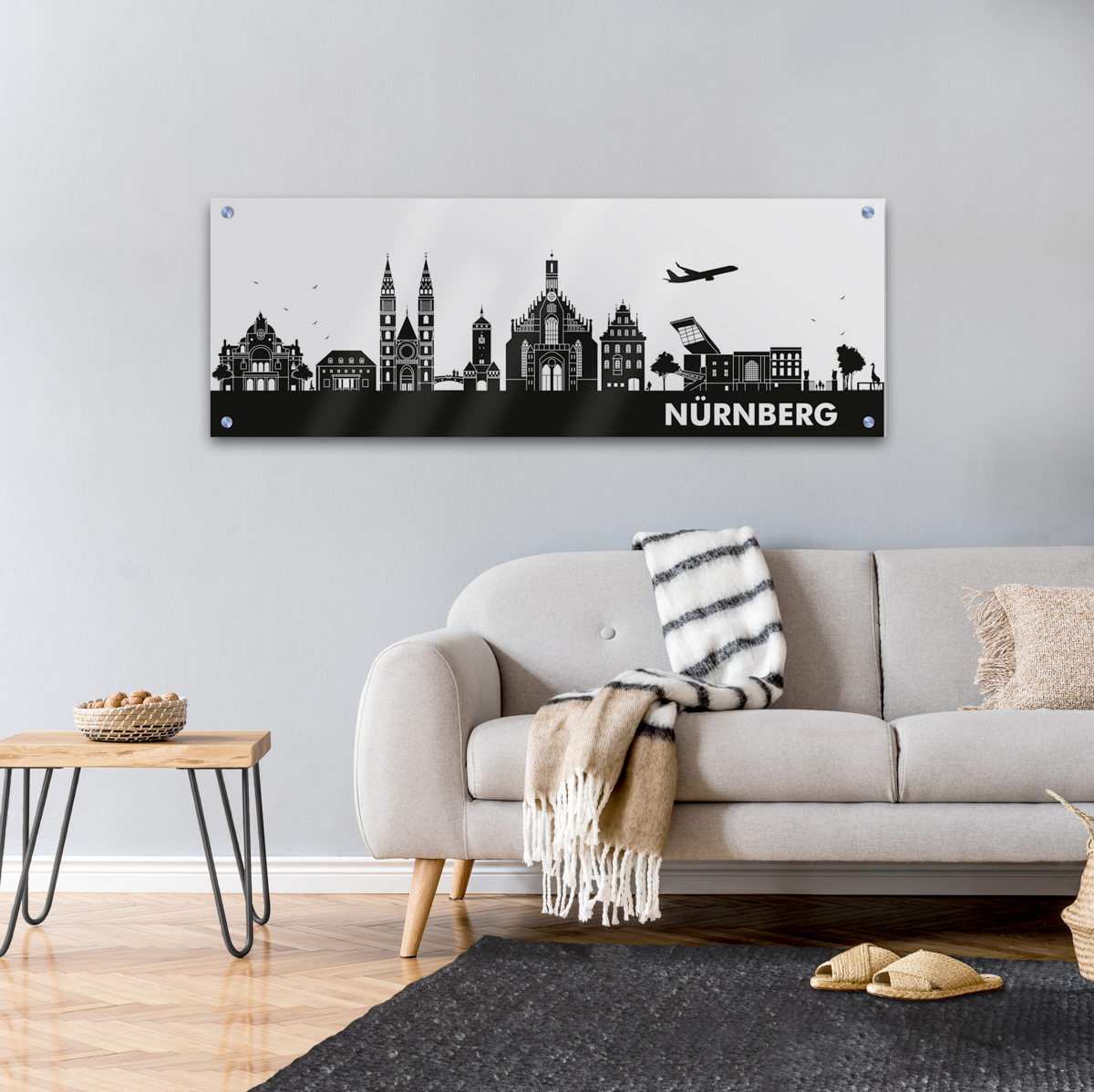 Skyline Nürnberg Acrylglas Wandbild - Silhouette                                                                                                                                      