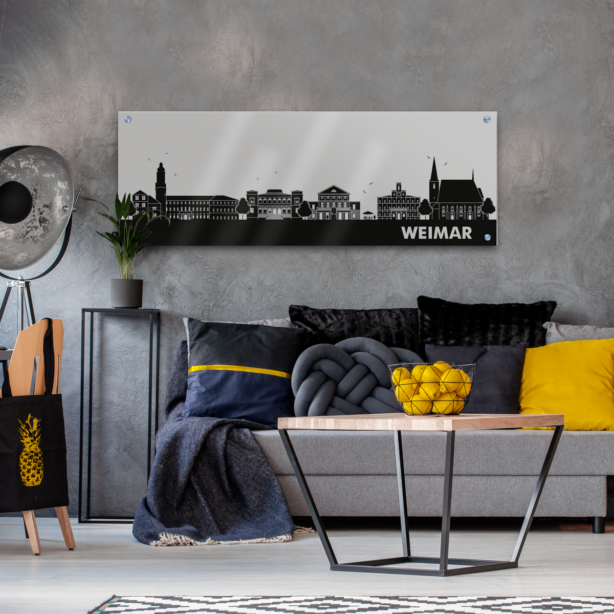 Skyline Weimar Acrylglas Wandbild -  Silhouette
