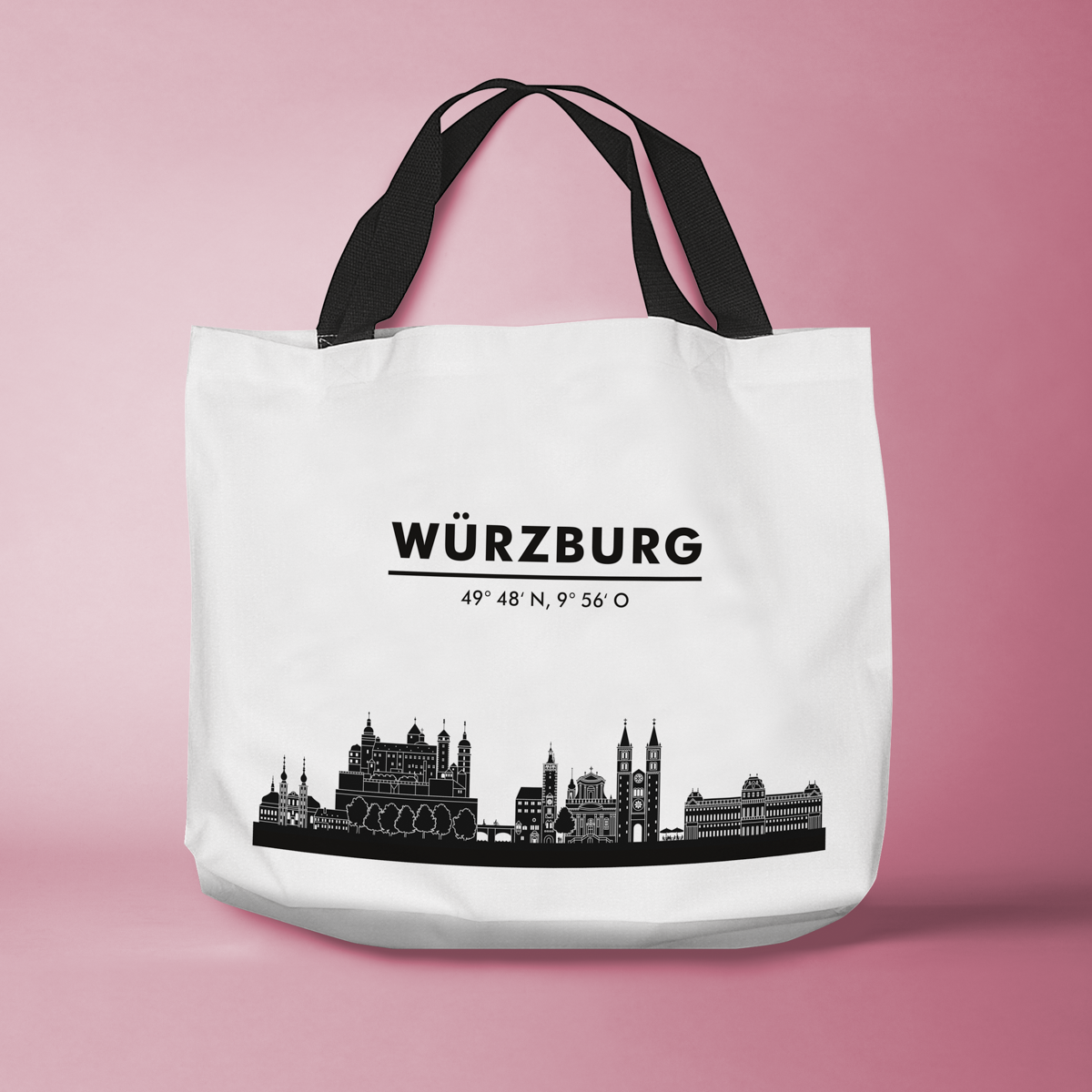 Skyline Würzburg Tasche - Silhouette 