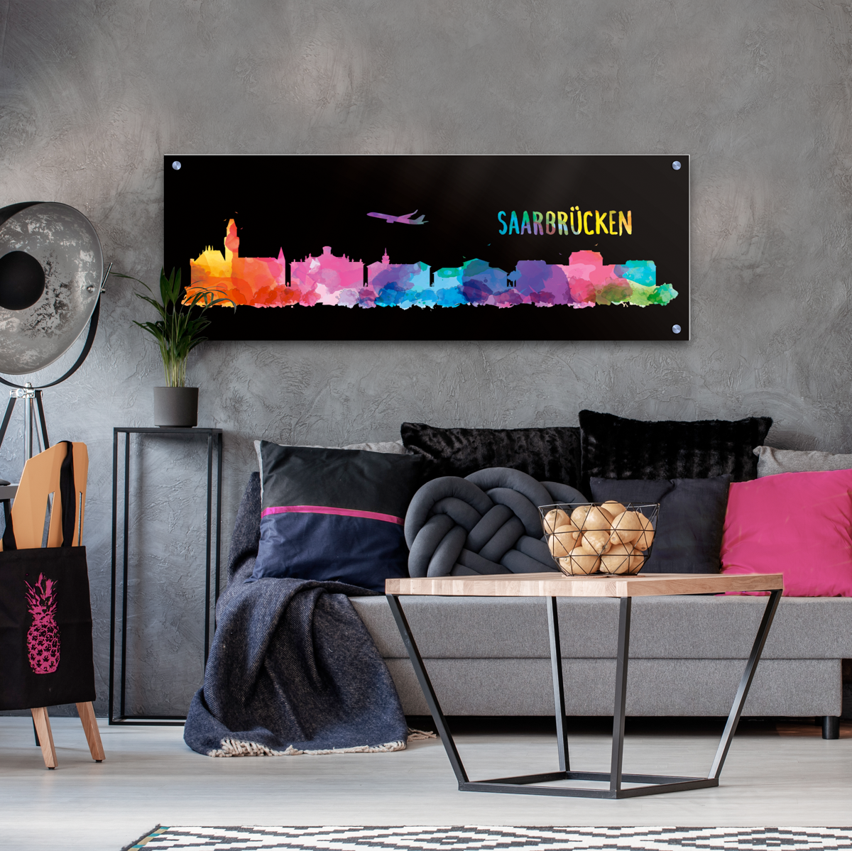 3D LED Wandtattoo Skyline Saarbrücken – Saarland Wandsticker, Aufkleber, NEU