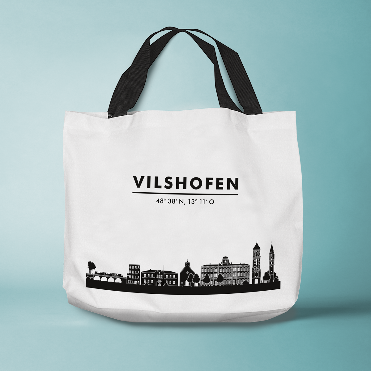 Skyline Vilshofen Tasche - Silhouette 