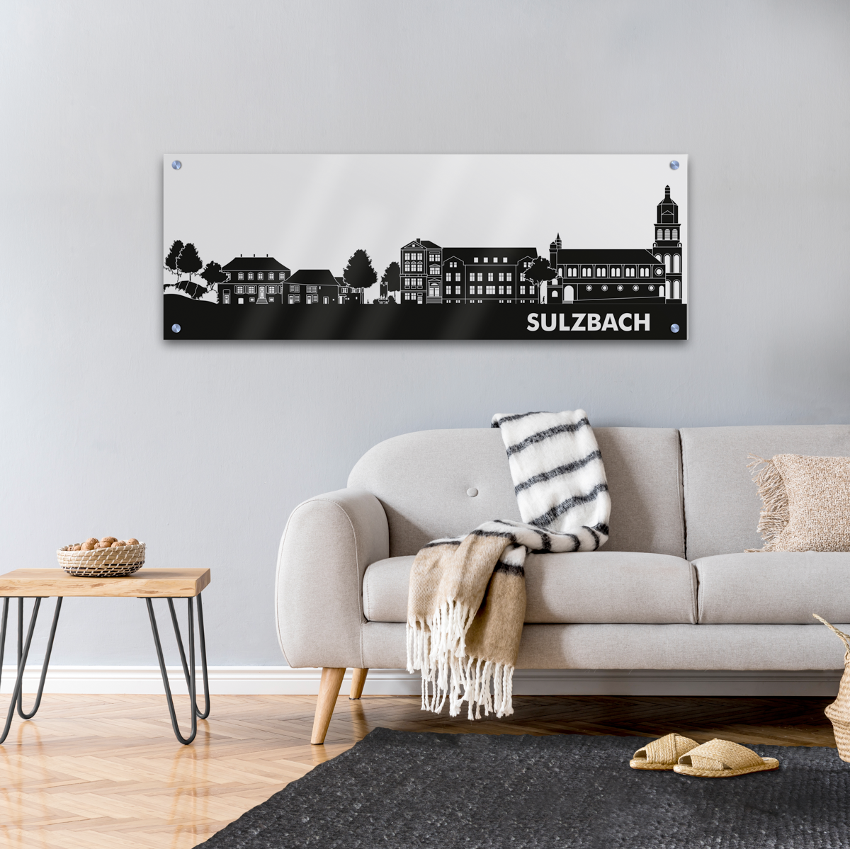 Skyline Sulzbach Acrylglas Wandbild -  Silhouette