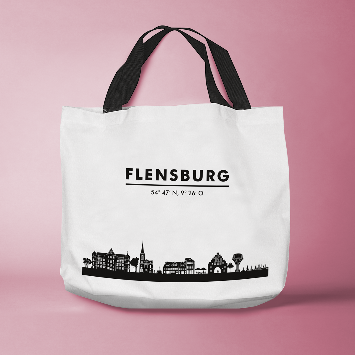 Skyline Flensburg Tasche - Silhouette  