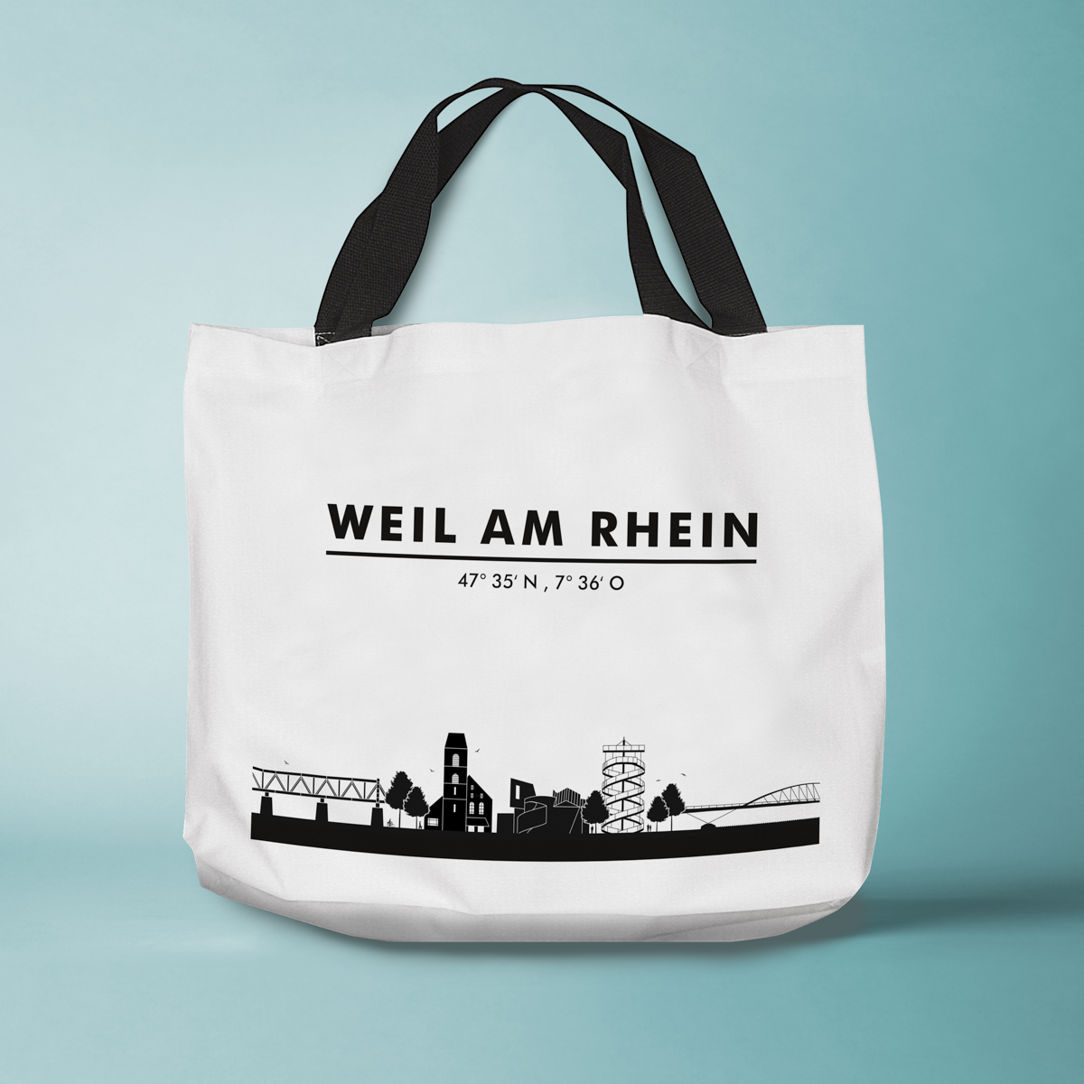 Skyline Weil am Rhein Tasche - Silhouette  