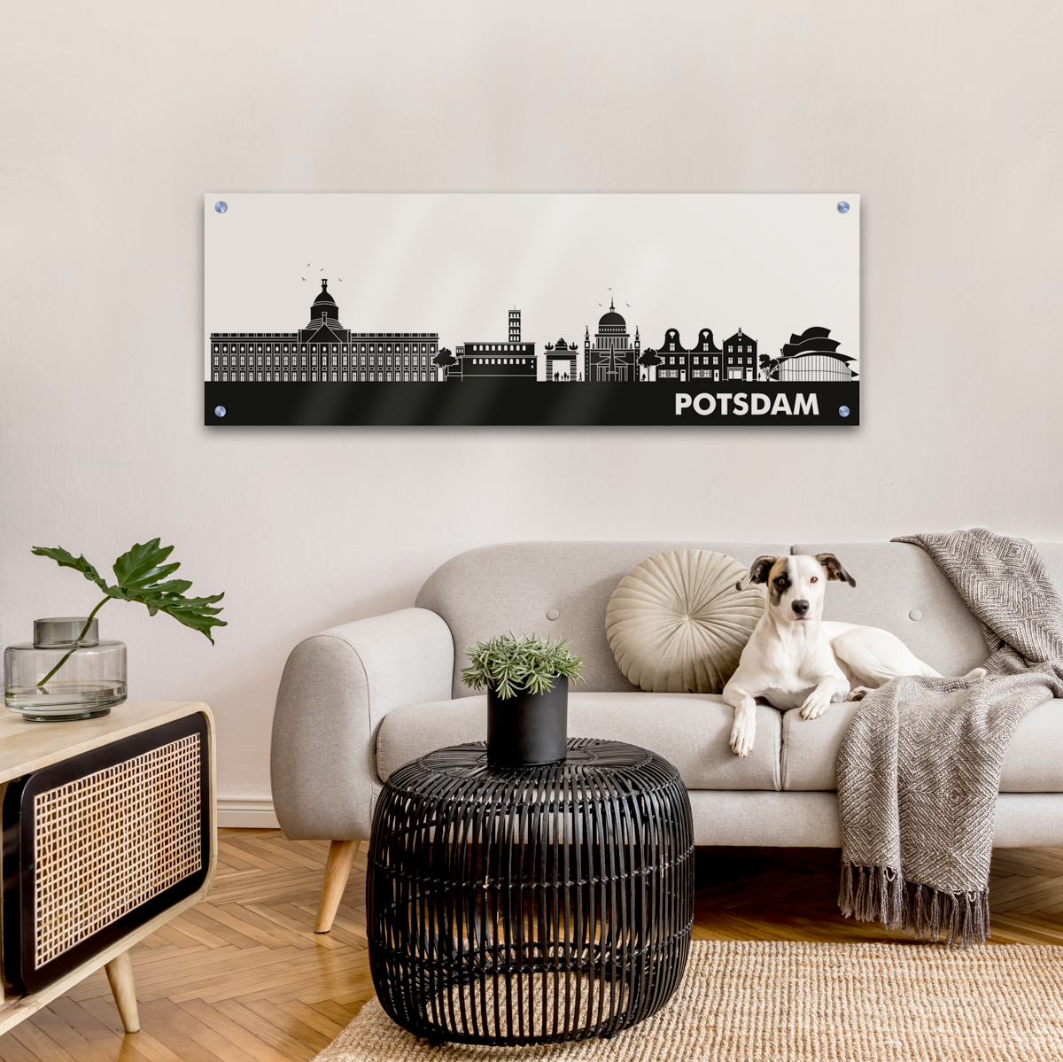 Skyline Potsdam  Acrylglas Wandbild - Silhouette                                                                                                                                    