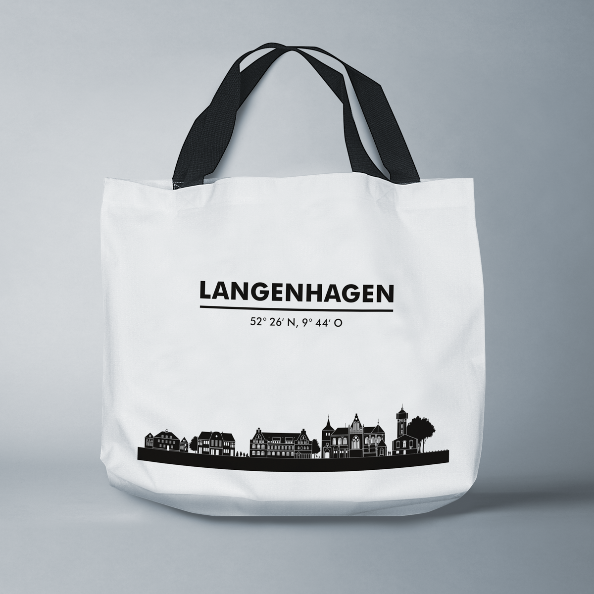 Skyline Langenhagen Tasche - Silhouette  