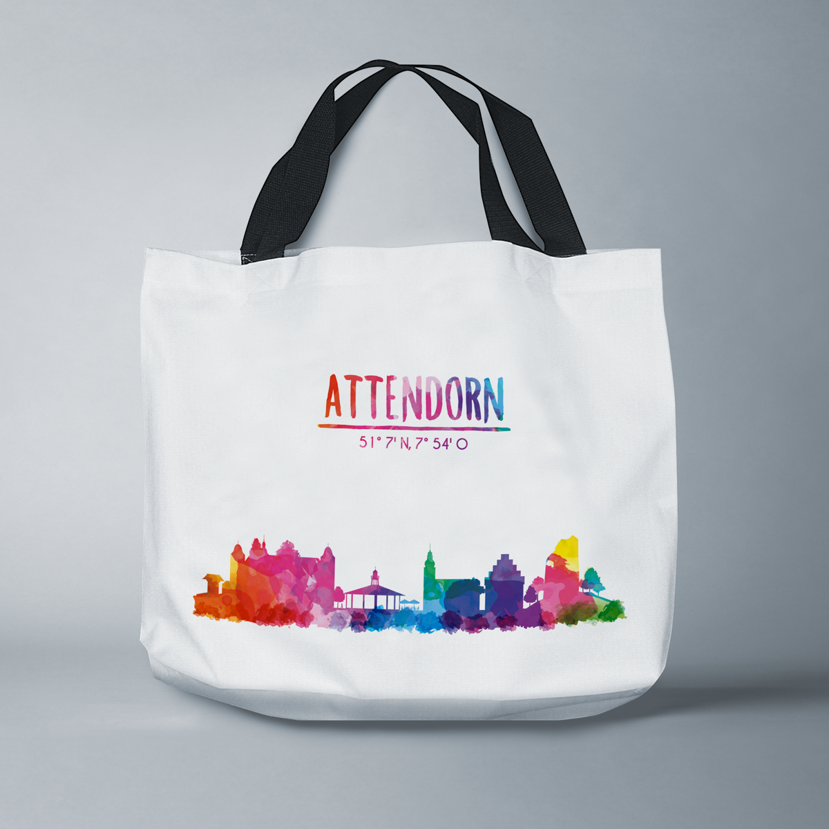 Skyline Attendorn Tasche - Aquarell    