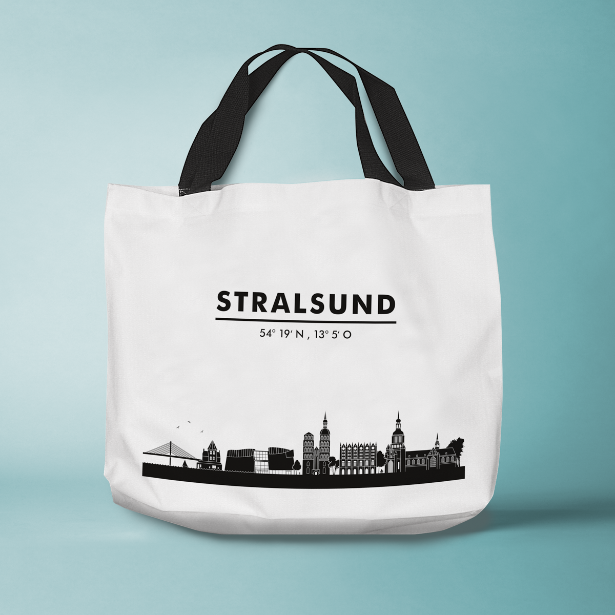 Skyline Stralsund Tasche - Silhouette 