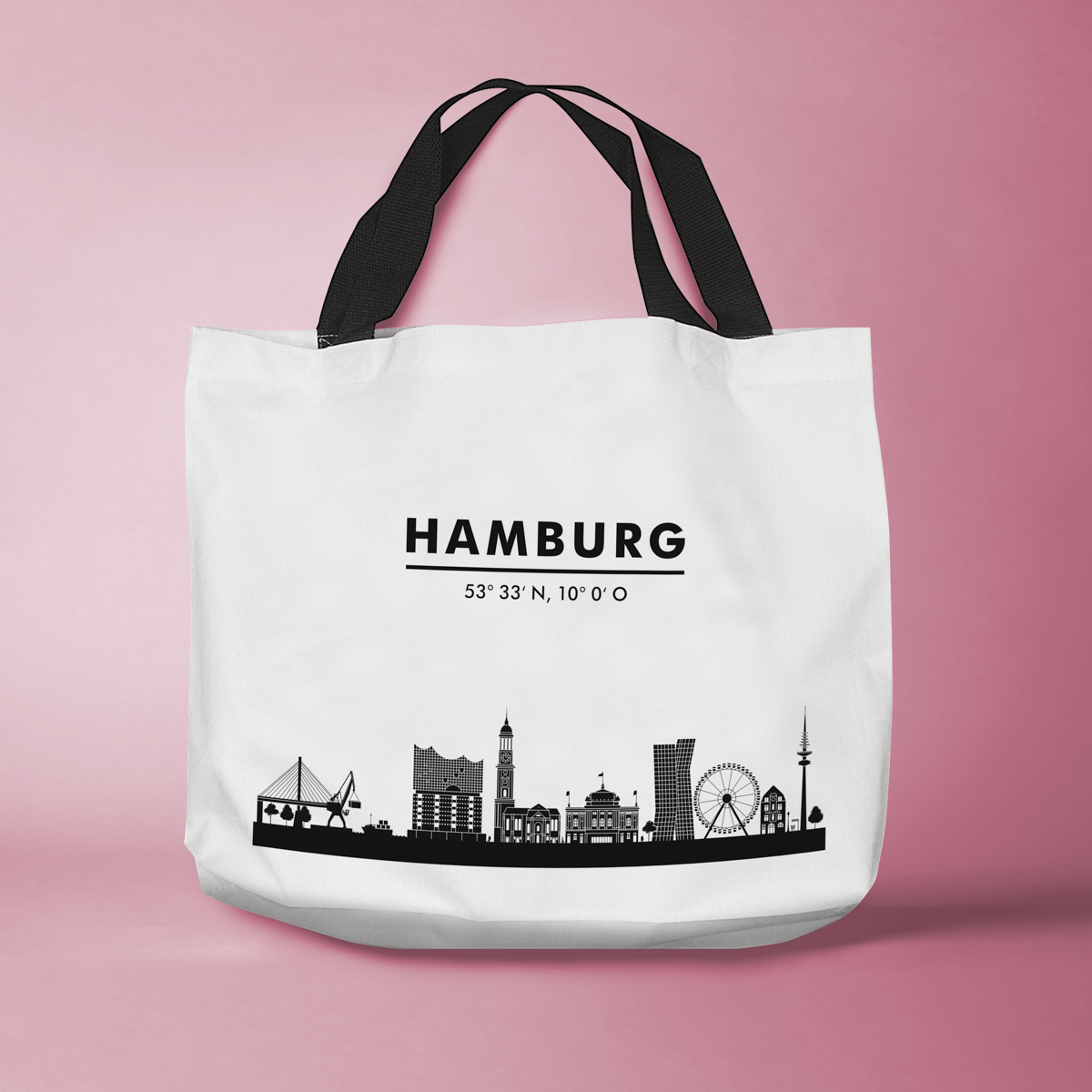Skyline Hamburg Tasche - Silhouette  