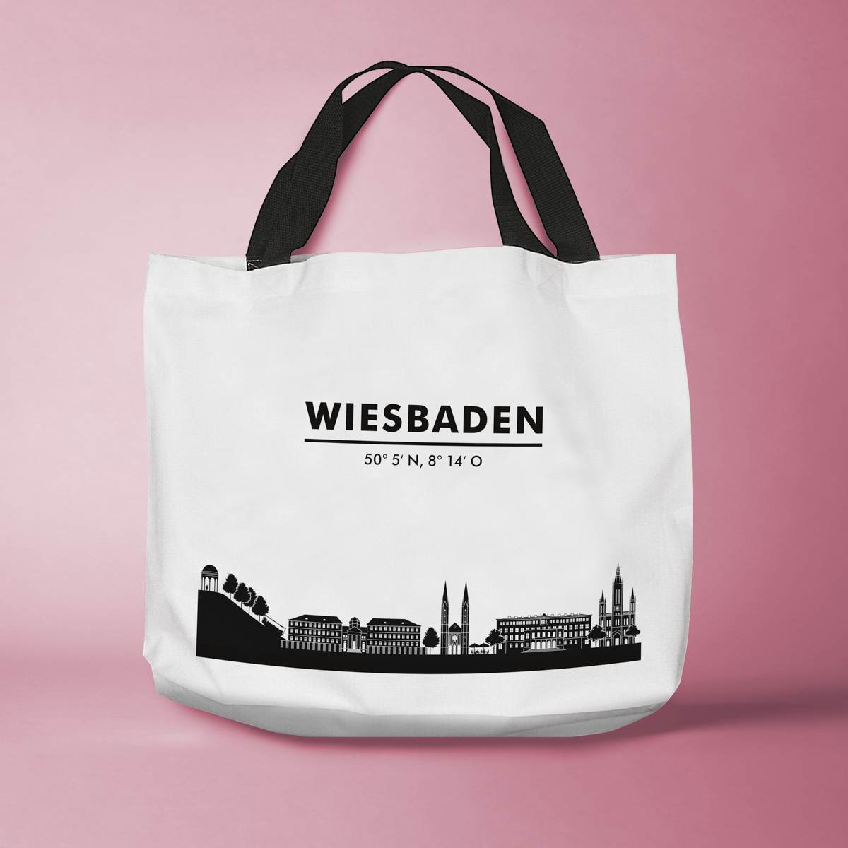 Skyline Wiesbaden Tasche - Silhouette 