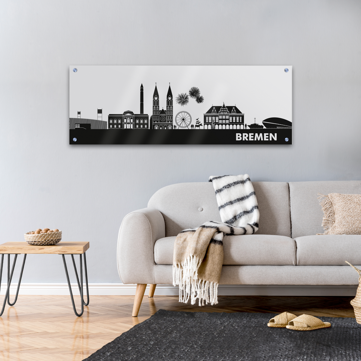 Skyline Bremen Acrylglas Wandbild - Silhouette                                                                                                                                