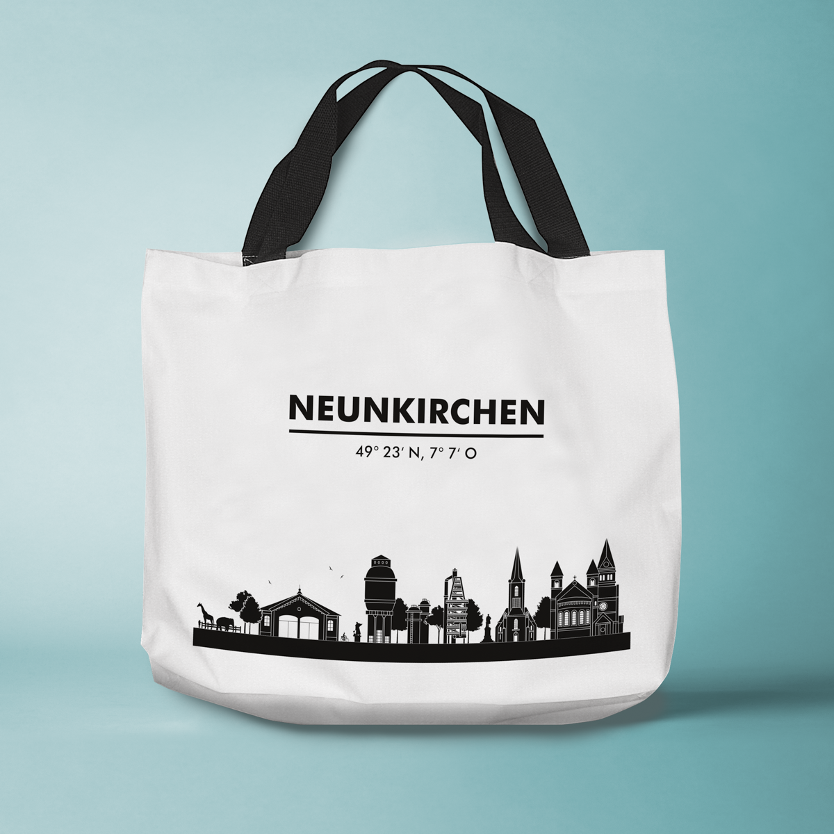 Skyline Neunkirchen Tasche - Silhouette  