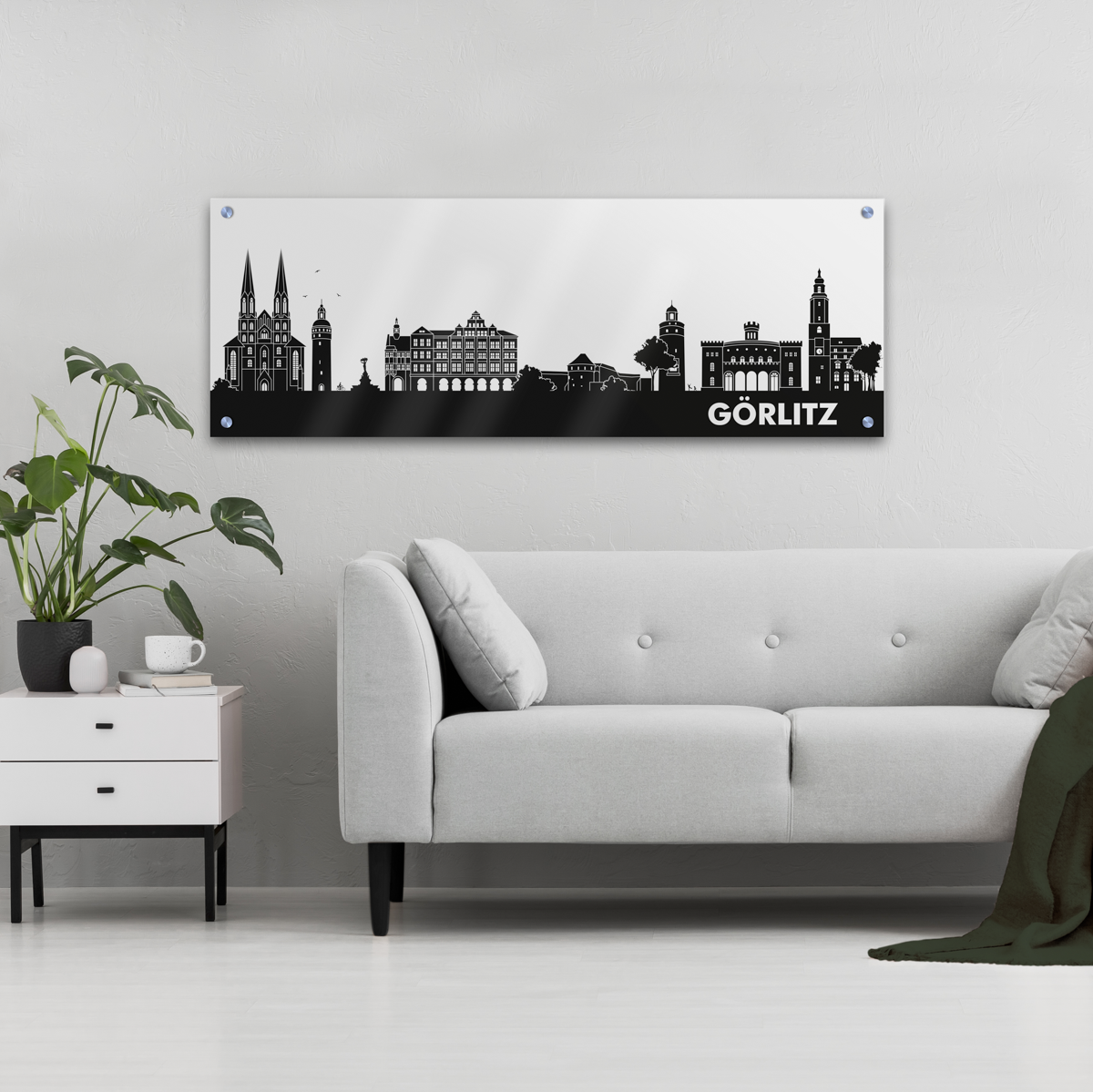 Skyline Görlitz Acrylglas Wandbild -  Silhouette 