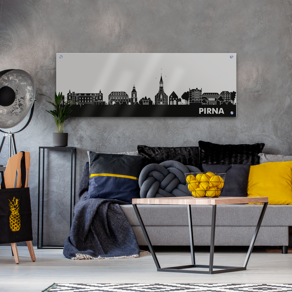 Skyline Pirna Acrylglas Wandbild -  Silhouette 