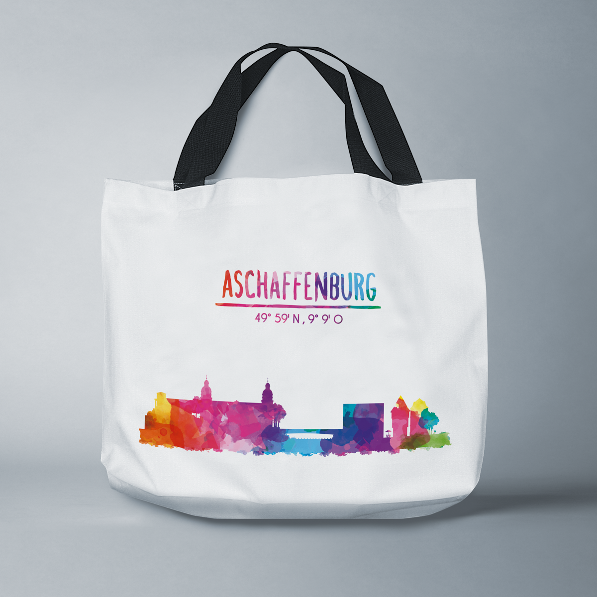 Skyline Aschaffenburg Tasche - Aquarell  