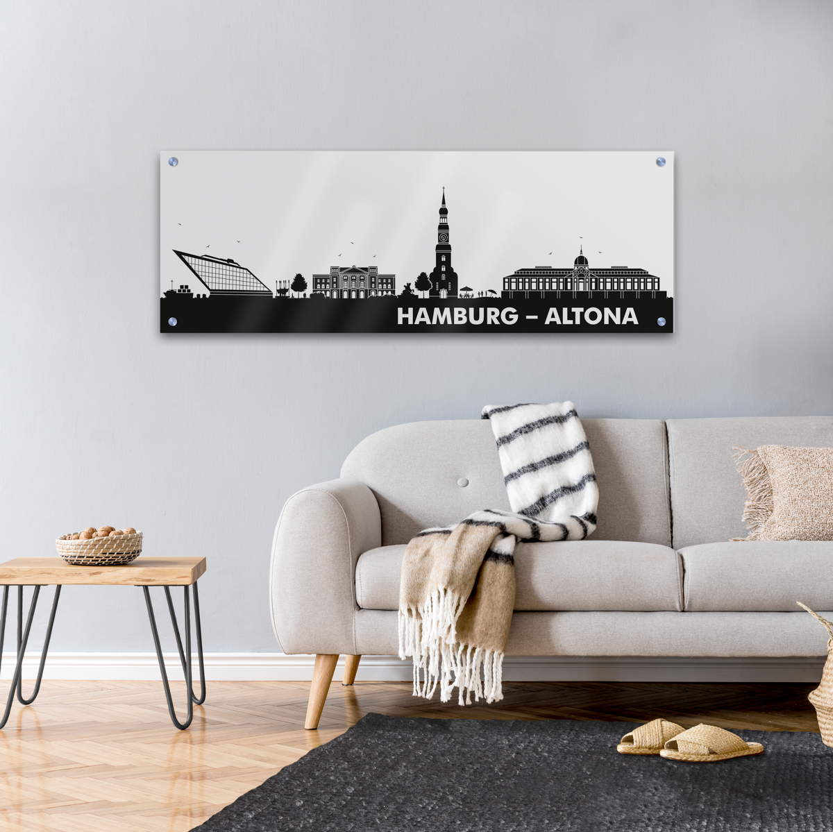 Skyline Hamburg-Altona  Acrylglas Wandbild -  Silhouette